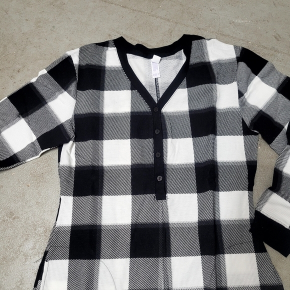 New! Women's Thermal Pajama Union Suit - Stars Above Black/White - Picture 4 of 10